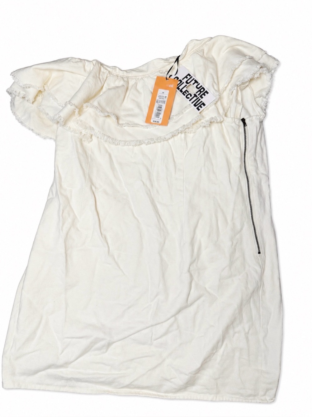 Future Collective Cream Off-Shoulder Ruffle Top (16)
